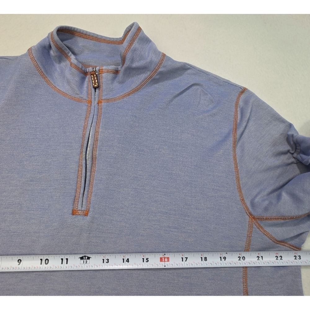 J.L. Powell Pullover Shirt Pullover Men's XL Blue 1/4 Zip Sleeve Pocket - Picture 7 of 12